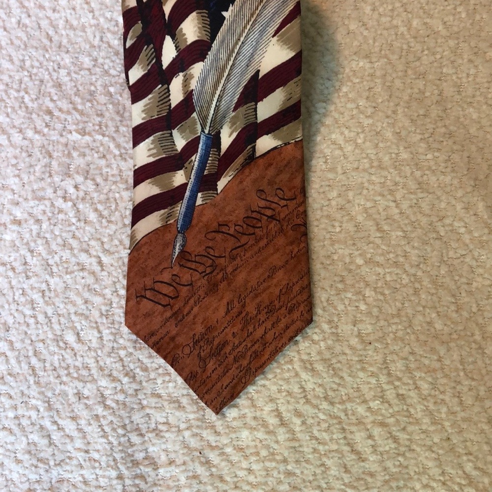 Tango Constitution Series Patriotic Red and Blue Silk Striped Tie